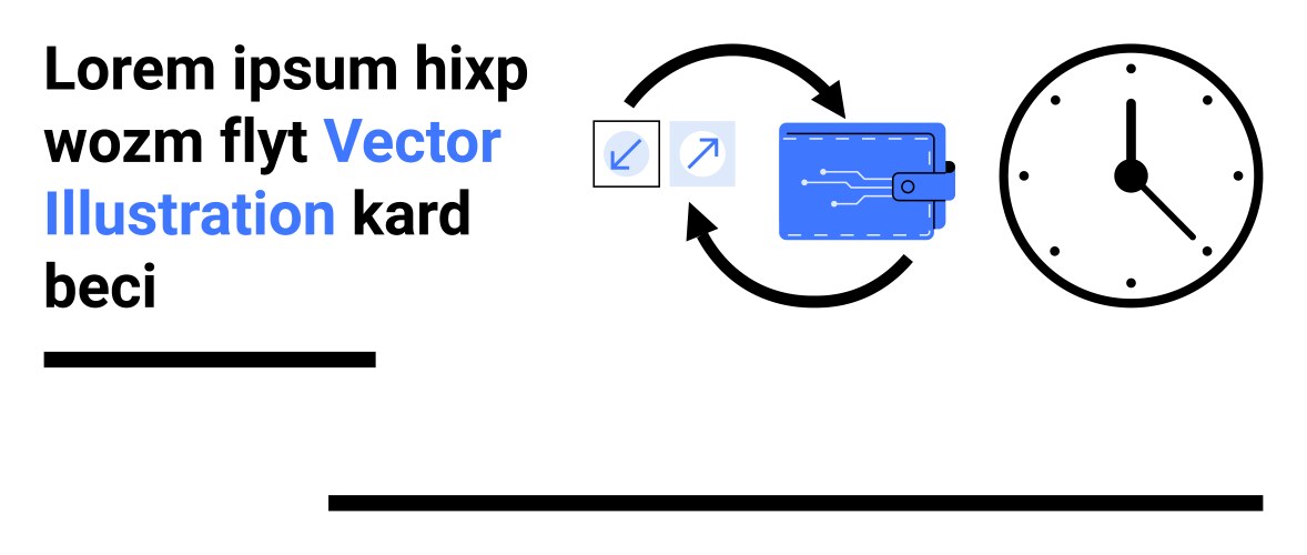 Digital wallet with data synchronization and clock vector image
