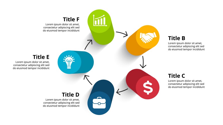 3d perspective infographic presentation vector image