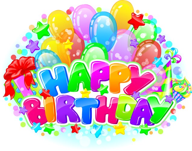 birthday bright composition vector image