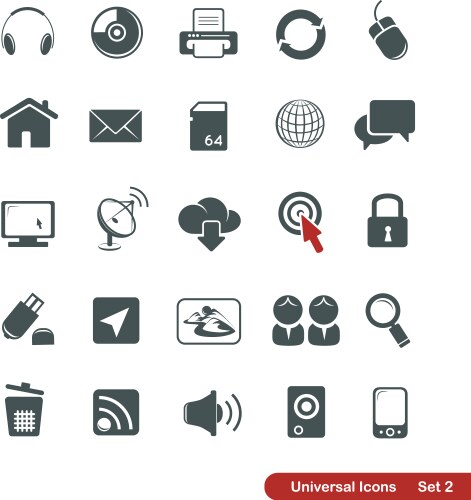 25 outline universal development icons Royalty Free Vector