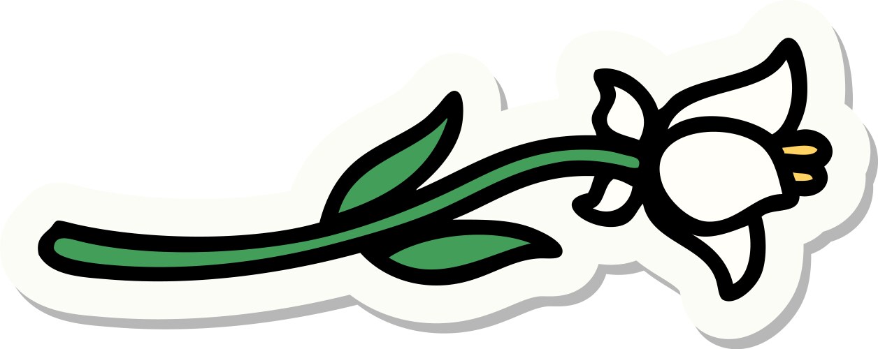 Traditional Lily Sticker Vector Image