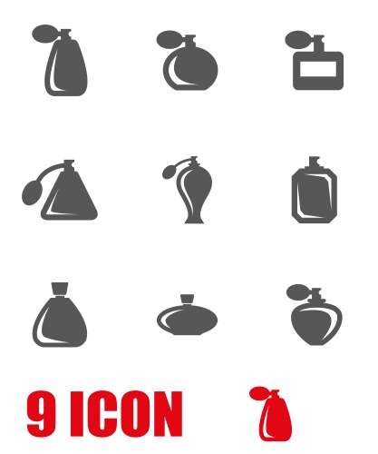 Cosmetic perfume bottle icon set simple style Vector Image