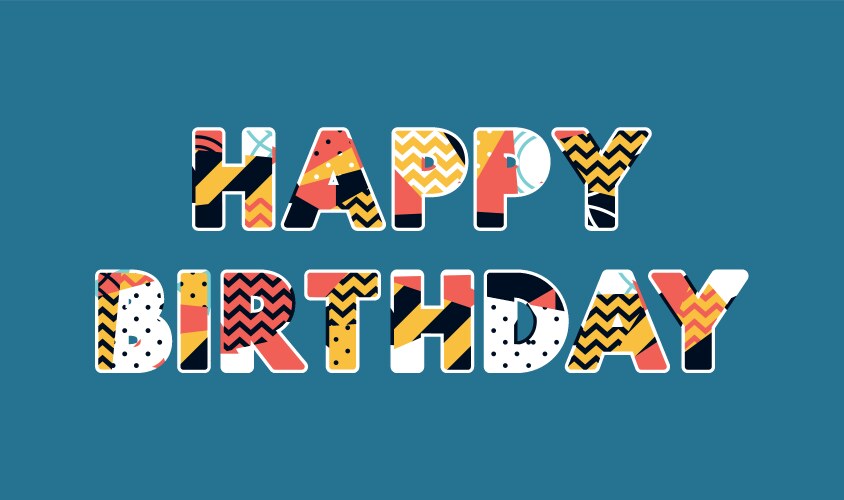 happy birthday concept word art vector