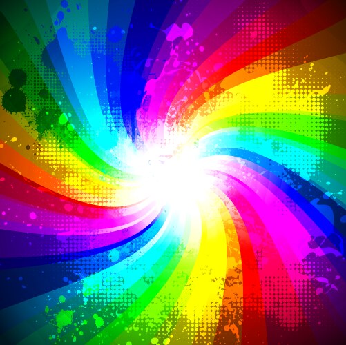 Rainbow colorful spiral background Royalty Free Vector Image