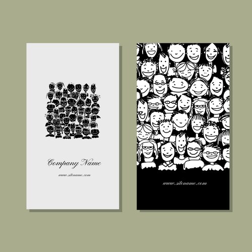 Business cards people crowd for your design Vector Image