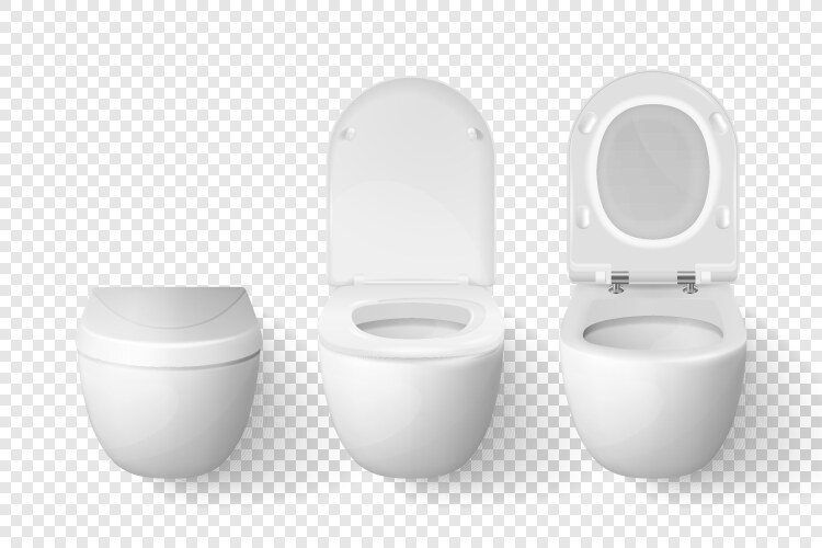 Toilet room equipment 3d realistic mockup Vector Image