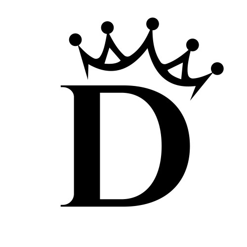 letter d crown logo for queen sign beauty fashion vector image