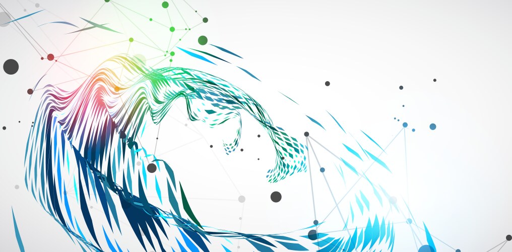 abstract particle vortex with plexus effect vector image