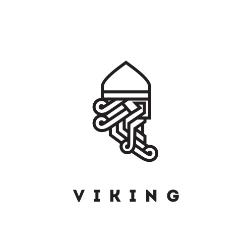 Viking Helmet Emblem Vector Image