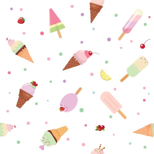 Wafer seamless pattern background ice cream cone Vector Image