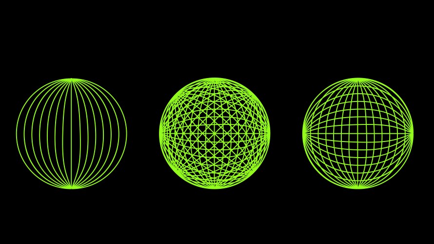 3d wireframe models of objects network line vector image