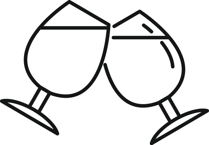 Toast party icon outline drink cheers vector image