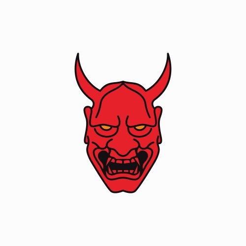 Japanese demon oni mask logo design Vector Image