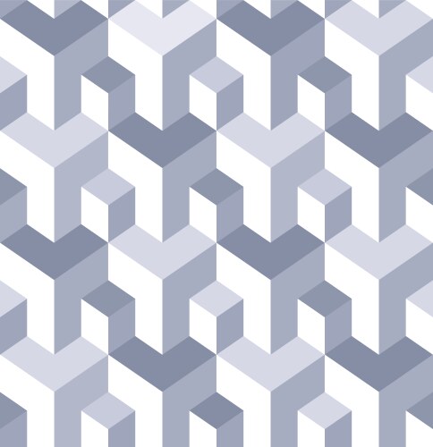 Abstract geometric seamless pattern with 3d cubes Vector Image