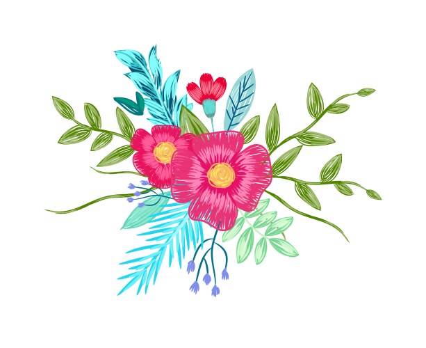 Colorful Flower Sketch Vector Image