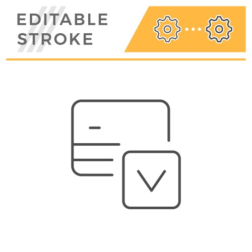 credit card approval editable stroke line icon vector image