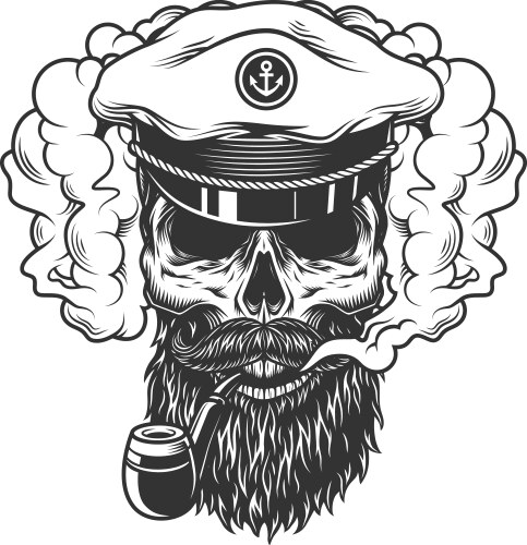 Skull in Smoke – Captain's Hat Vector Image