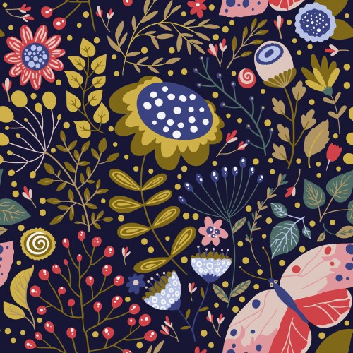 Seamless floral pattern vector image