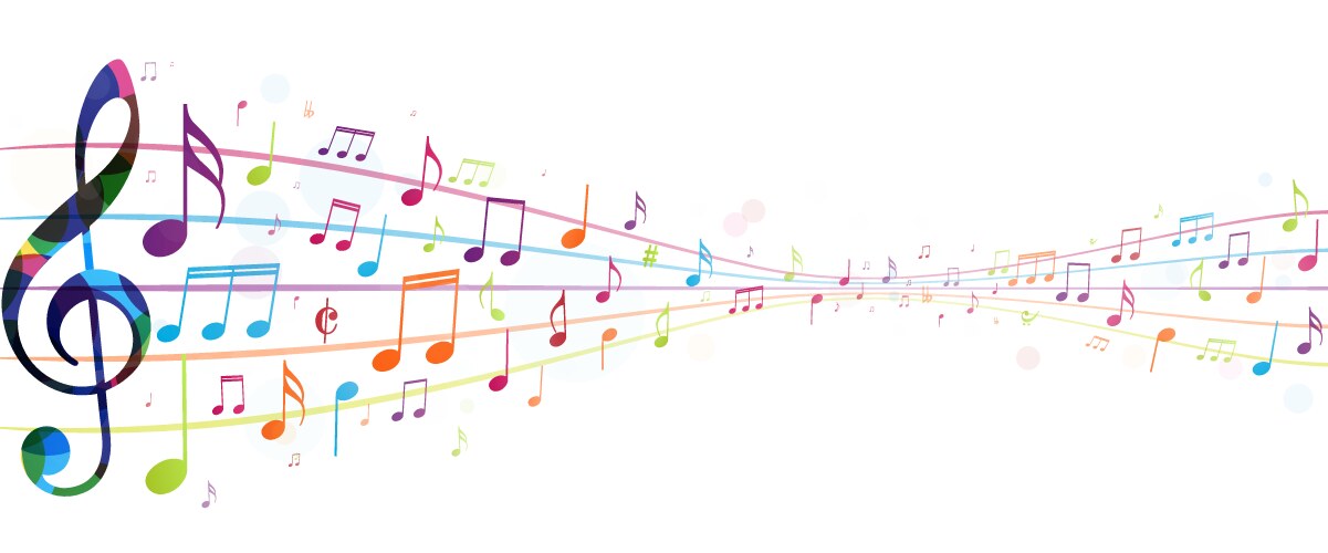 colorful music notes background vector