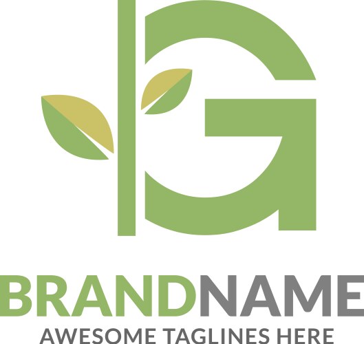 Elegant Green Letter G Logo Vector Image