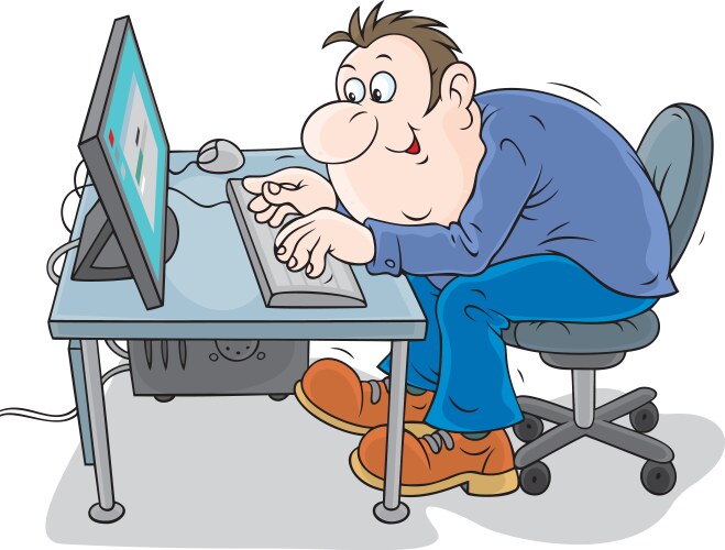 Young male computer technician Royalty Free Vector Image