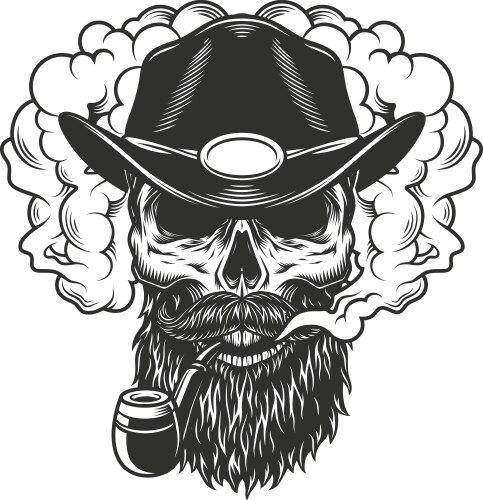 Cowboy Skull in Smoke Vector Image