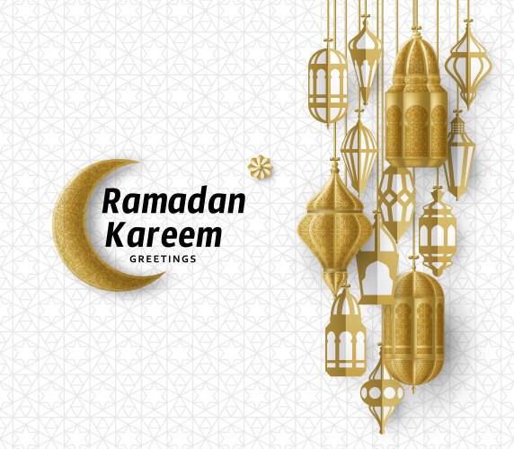 Ramadan Kareem Lanterns Background Vector Image