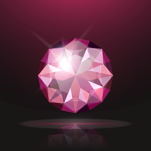 3d realistic pink transparent round glowing vector