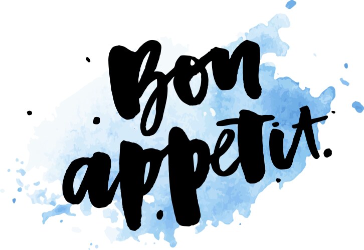 bon appetit 2 lettering calligraphy brush design vector image