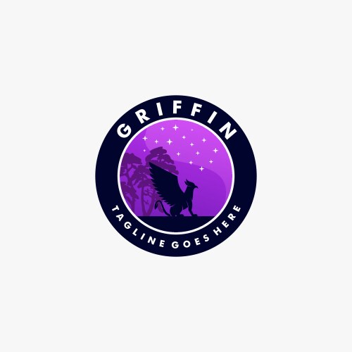 Logo griffin vintage badge style Vector Image