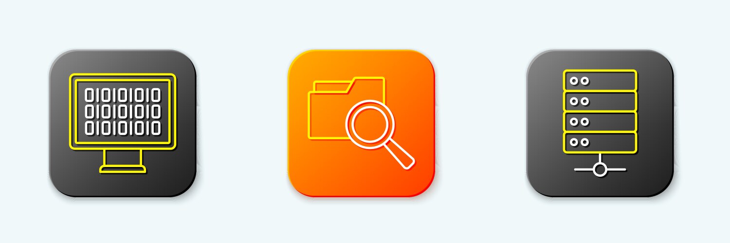 Set line binary code search with folder vector image