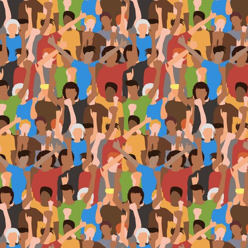 A crowd happy people Vector Image