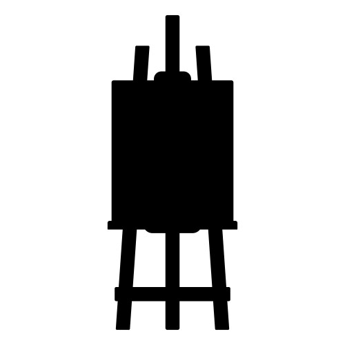 Easel with canvas silhouette vector image