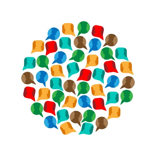 Human heads speech bubbles Royalty Free Vector Image