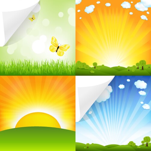 collection of landscapes vector image vector image