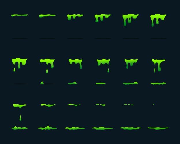 Key frame animation of dripping acid vector image