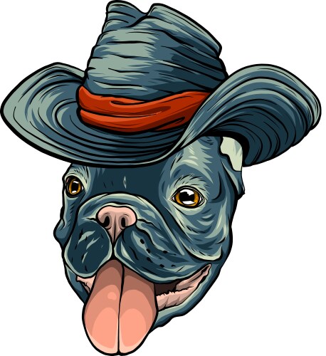 A dog in cowboy hat Vector Image