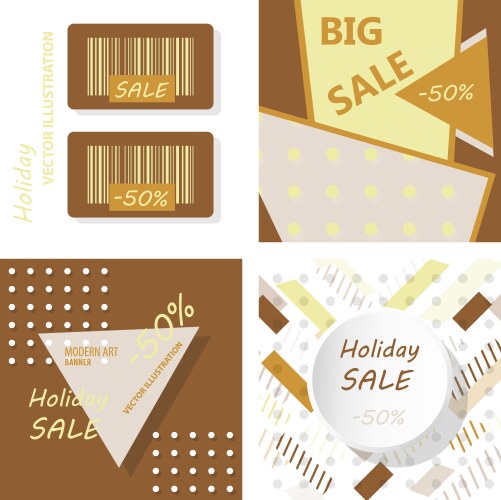 set of sale banner big template vector image