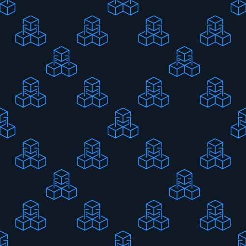 Three connected blocks - blockchain linear vektorbild