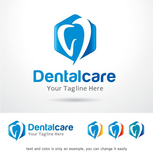 Dental care logo template vector image