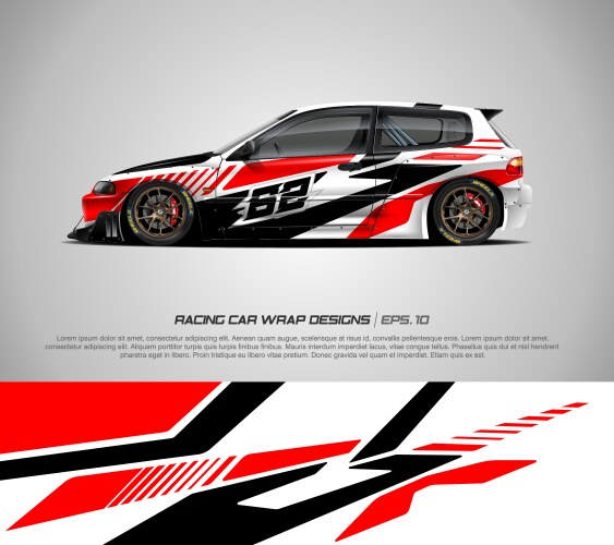 Sport Car Racing Wrap Stripes Vector Image