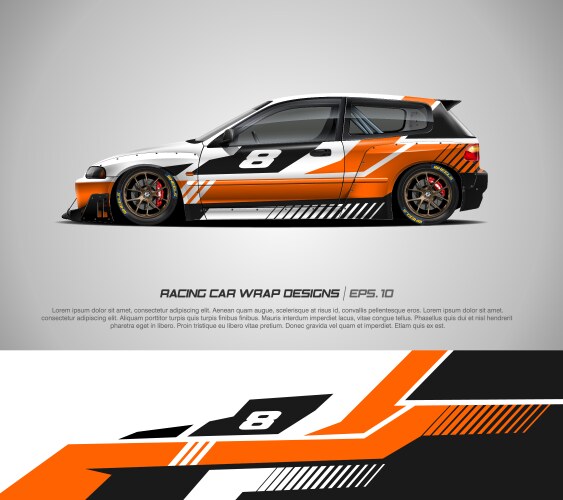 Sport Car Racing Stripe Wrap Vector Image