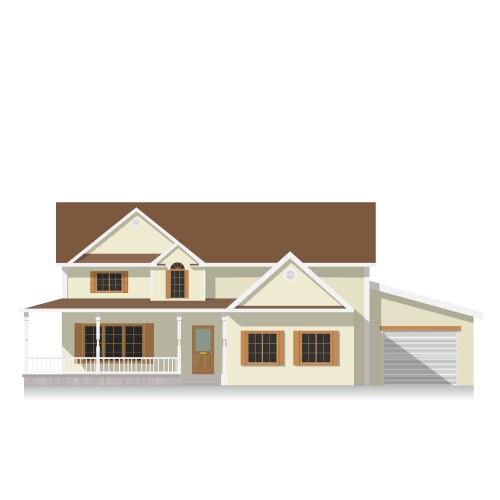 Classical american house flat icon vector image