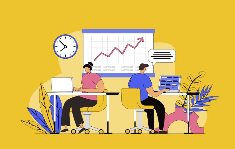 Open space concept with modern flat design for web vector image
