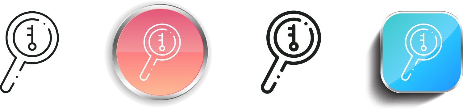 Encrypted icon thin linear regular and button vector image