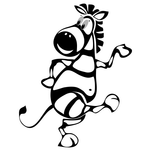 Cheerful Dancing Zebra Cartoon Vector Image