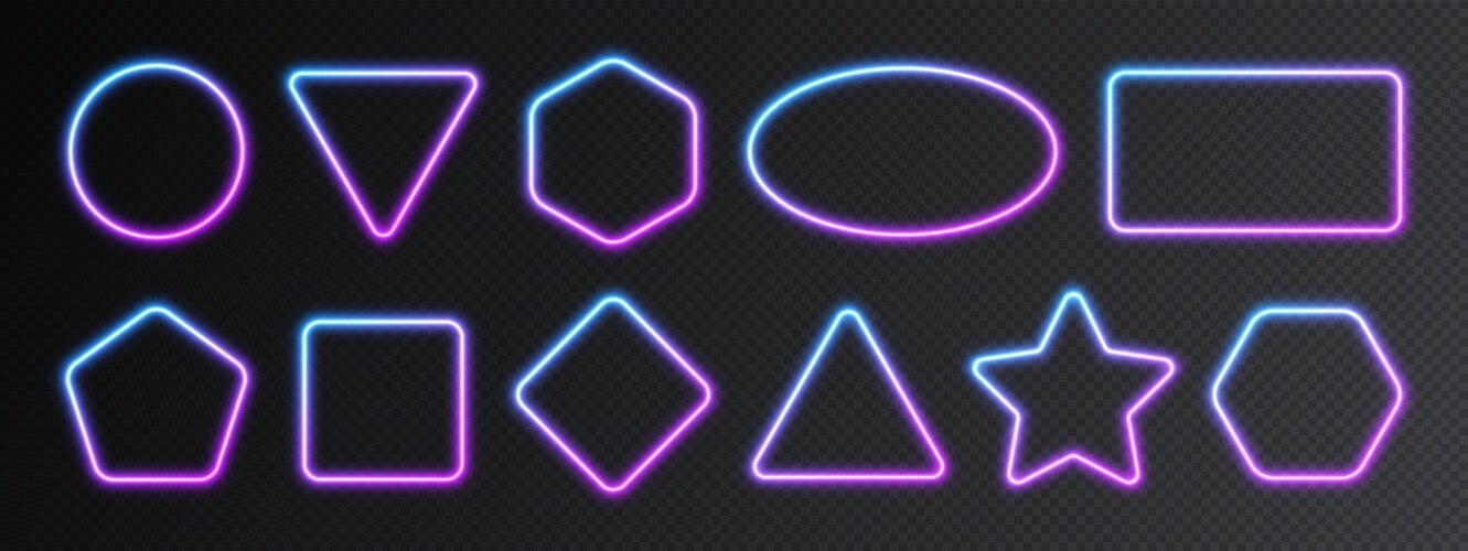 Neon frame set Royalty Free Vector Image - VectorStock