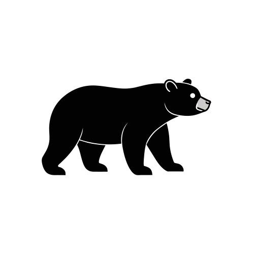 Black bear angry icon Royalty Free Vector Image