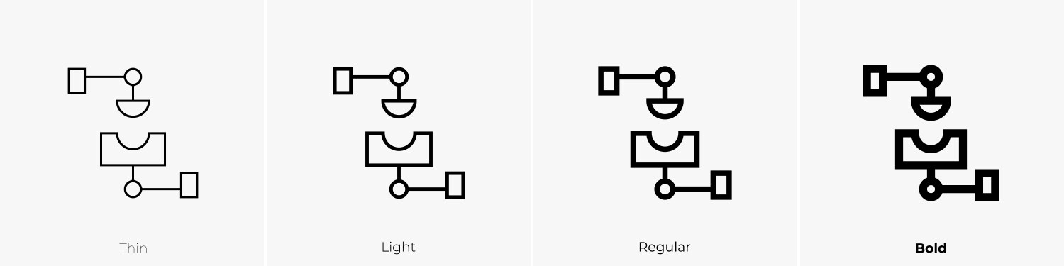 Assembler icon thin light regular and bold style vector image