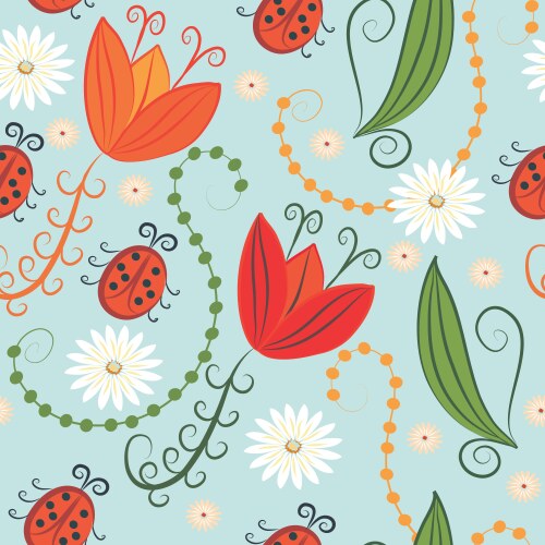 Spring two ladybugs coloring page Royalty Free Vector Image